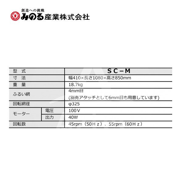 !!エントリーで最大100%ポイントバック!! みのる産業 電動ふるい機 SC-M ふるい網4...