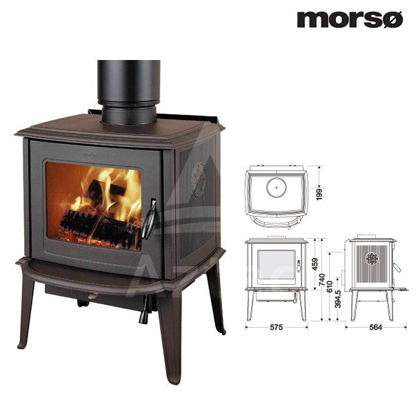 AZTEC 楽天市場店のmorso モルソー classic 薪ストーブ モルソー 7110CB 暖房能力60〜135m2 デンマーク製｜アングル3