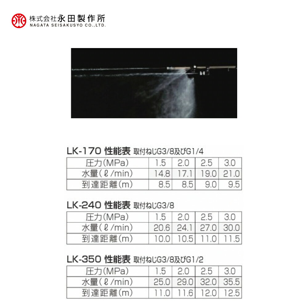 最大100%ポイントバック 確率2分の1！条件達成でチャンス最大5倍！要エントリー！永田製作所 NAGATA 畦畔ノズルシリーズ ステンレス畦畔LK−350 （G3／8orG1／2） 1127800