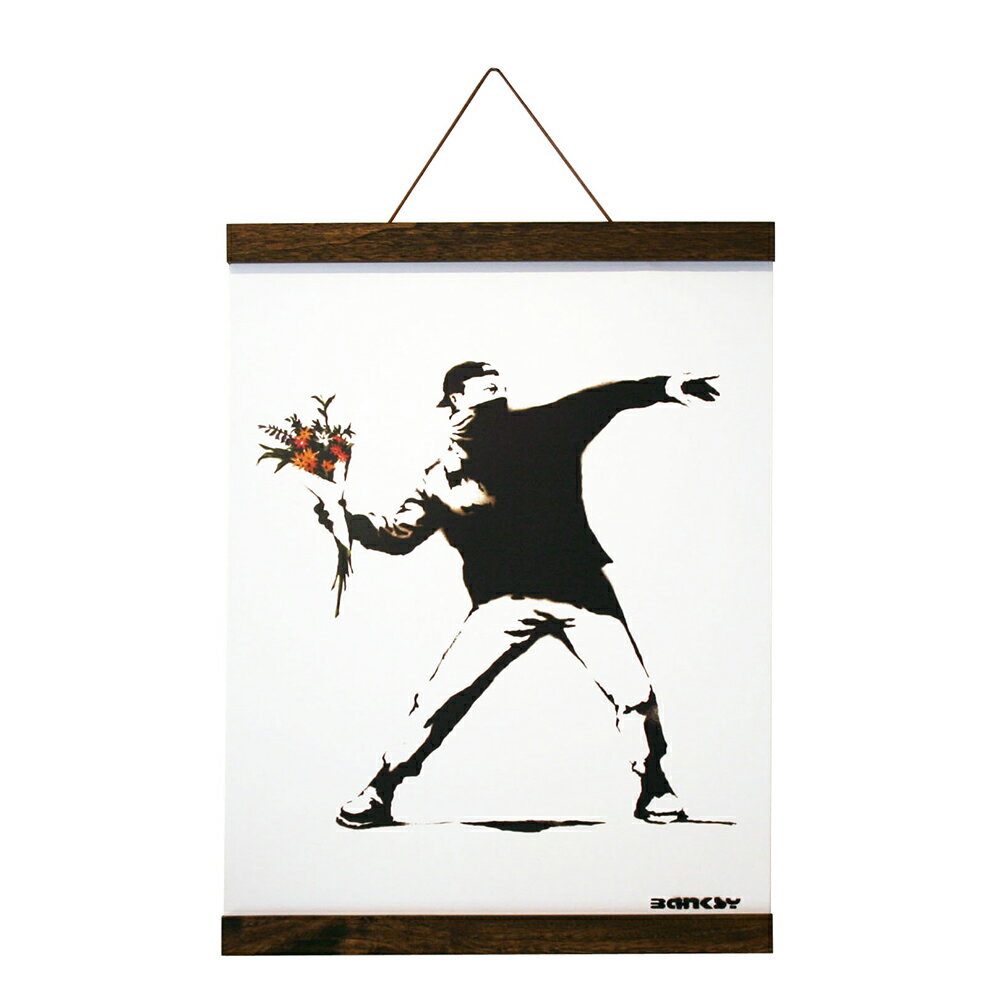 楽天AZTEC 楽天市場店【6/1限定 最大ポイント6倍 エントリー必須】Banksy｜バンクシー アートフレーム Molotov（Brown Hanger style） 【bicosya/美工社】 IBA-61994 サイズ400x530x23mm