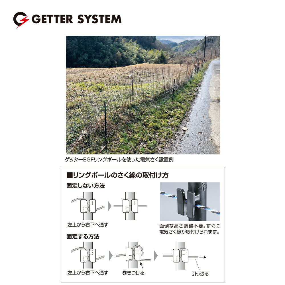最大100%ポイントバック 確率2分の1！条件達成でチャンス最大5倍！要エントリー！末松電子製作所｜＜50本セット＞ゲッターEGFリングロングポール φ16mm x 125cm リング付・ガイシ一体型 No.283