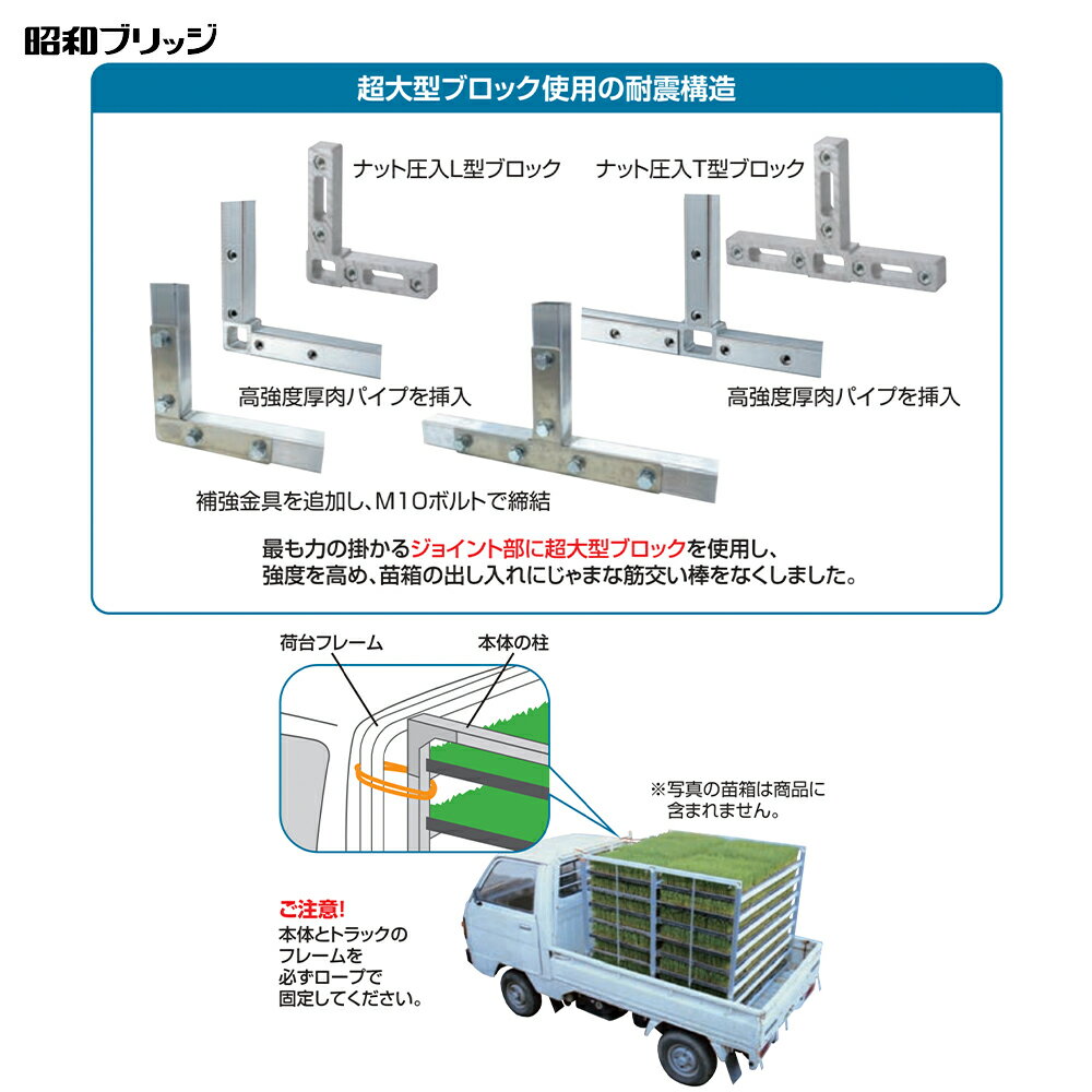 昭和ブリッジ 苗箱収納棚 アルラック 苗コン 水平収納タイプ AR-64 大規模農家向 代引不可