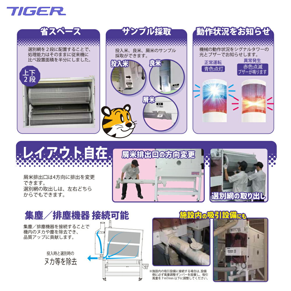 タイガーカワシマ|大型横型米選機 グレイダーマ...の紹介画像3