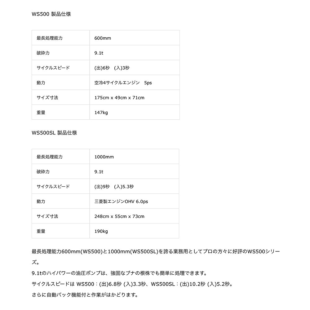 AZTEC 楽天市場店のエントリー＆5,000円以上購入で最大10万ポイント当たる！WAKO 和光商事 和光 薪割機 国産薪割機 エンジン式 最長処理能力600mm 破砕力9.1t WS500 法人様限定｜アングル2