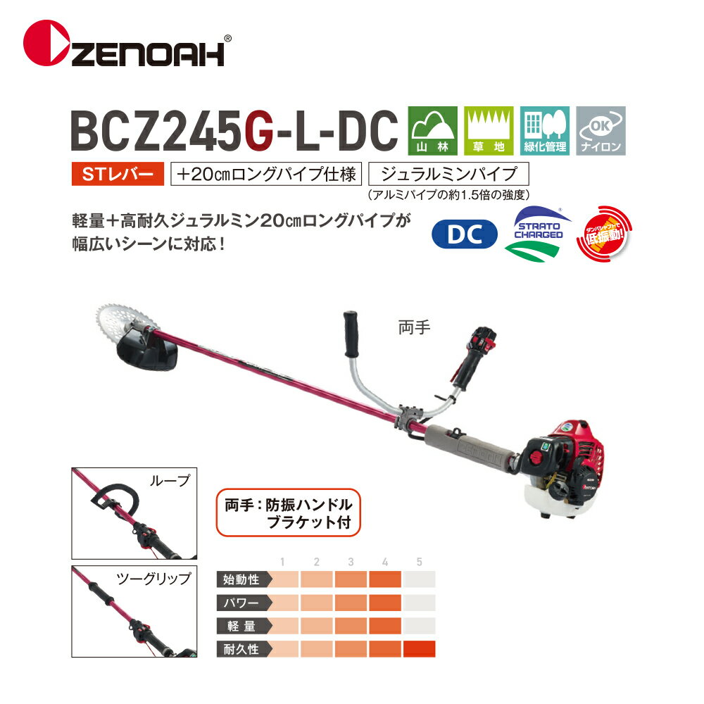 ゼノア｜草刈り機 ZENOAH エンジン式刈払機 BCZ245GT-L-DC ツーグリップタイプ 排気量: 22.5 cm3 +20cmロングパイプ 966797927 2