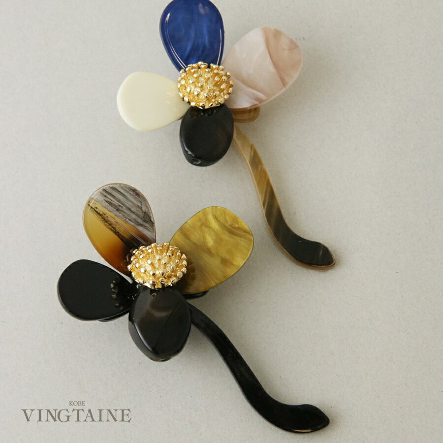 マルチカラー フラワーブローチ ゴールドアクセント 上品 大人華やか コサージュ風 JC07...