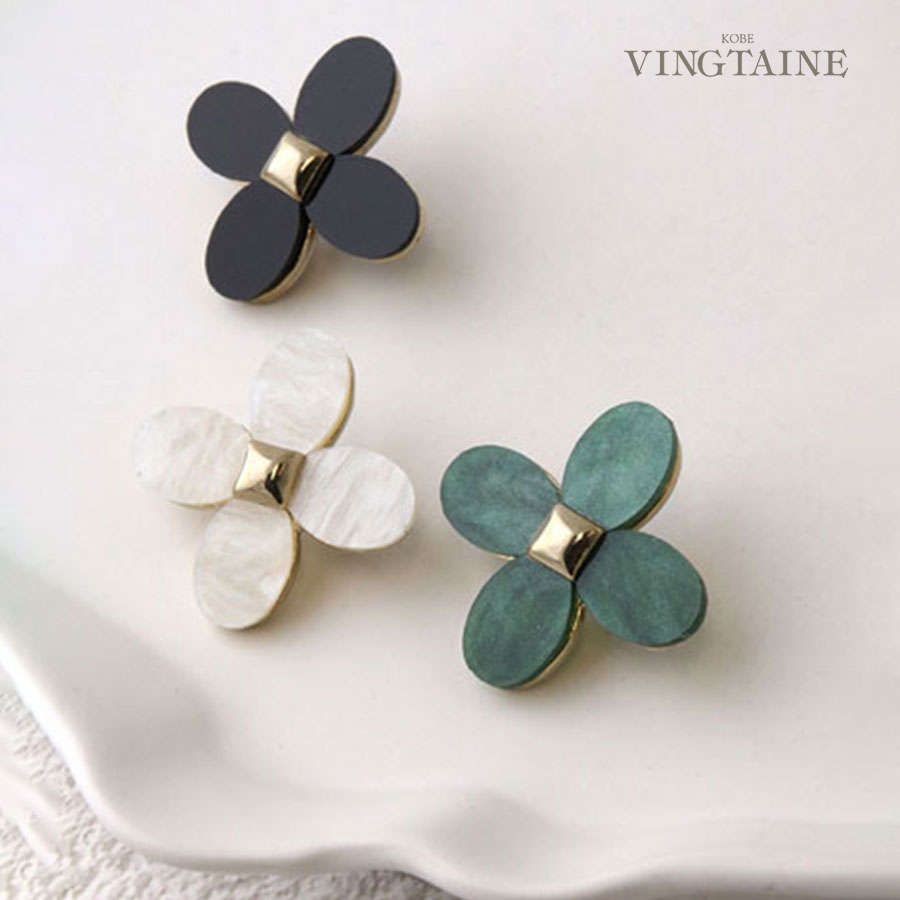 乐天商城 - 【5/15～ラスト15％OFFクーポン配布中】フラワーブローチ 小ぶり 艶 メタル 大人アクセ 上品 花モチーフ レディース BC-197