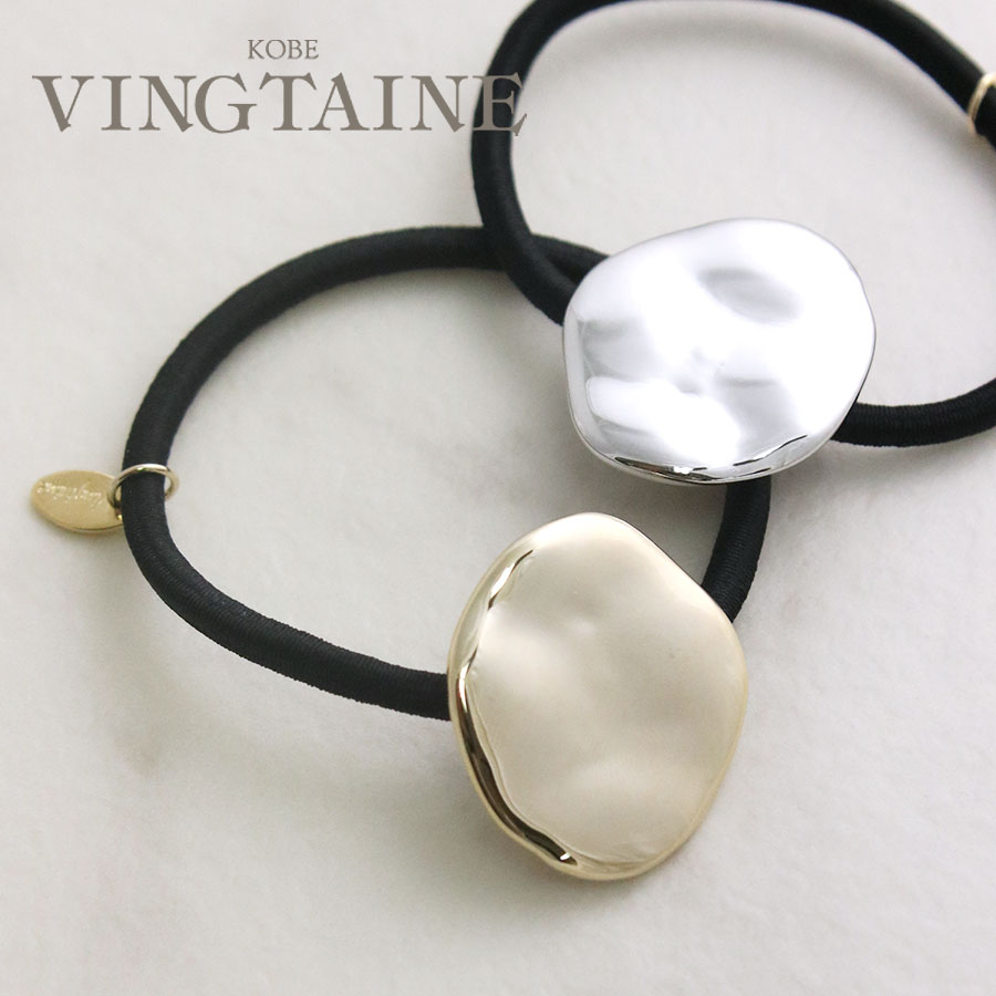 ヘアゴム ヘアカフ ポニーフック メタル プレート シンプル 丸 ニュアンス ヘアフック ヘアアクセサリー 上品 大人カジュアル シンプル ギフト プレゼント ...