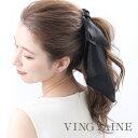 バレッタ リボン ロング ビッグ ヘアクリップ 大きい ヘアアクセサリー 大人カジュアル ブラック シンプル ギフト プレゼント 女性 H7679