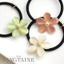 ◆SALE◆ヘアゴム ヘアカフ ポニーフック フラワー お花 上品 シンプル 大人カジュアル ヘアアクセサリー ギフト H7719