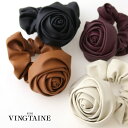 VINGTAINE(ヴァンテーヌ) シュシュ ローズモチーフ フェイクレザー