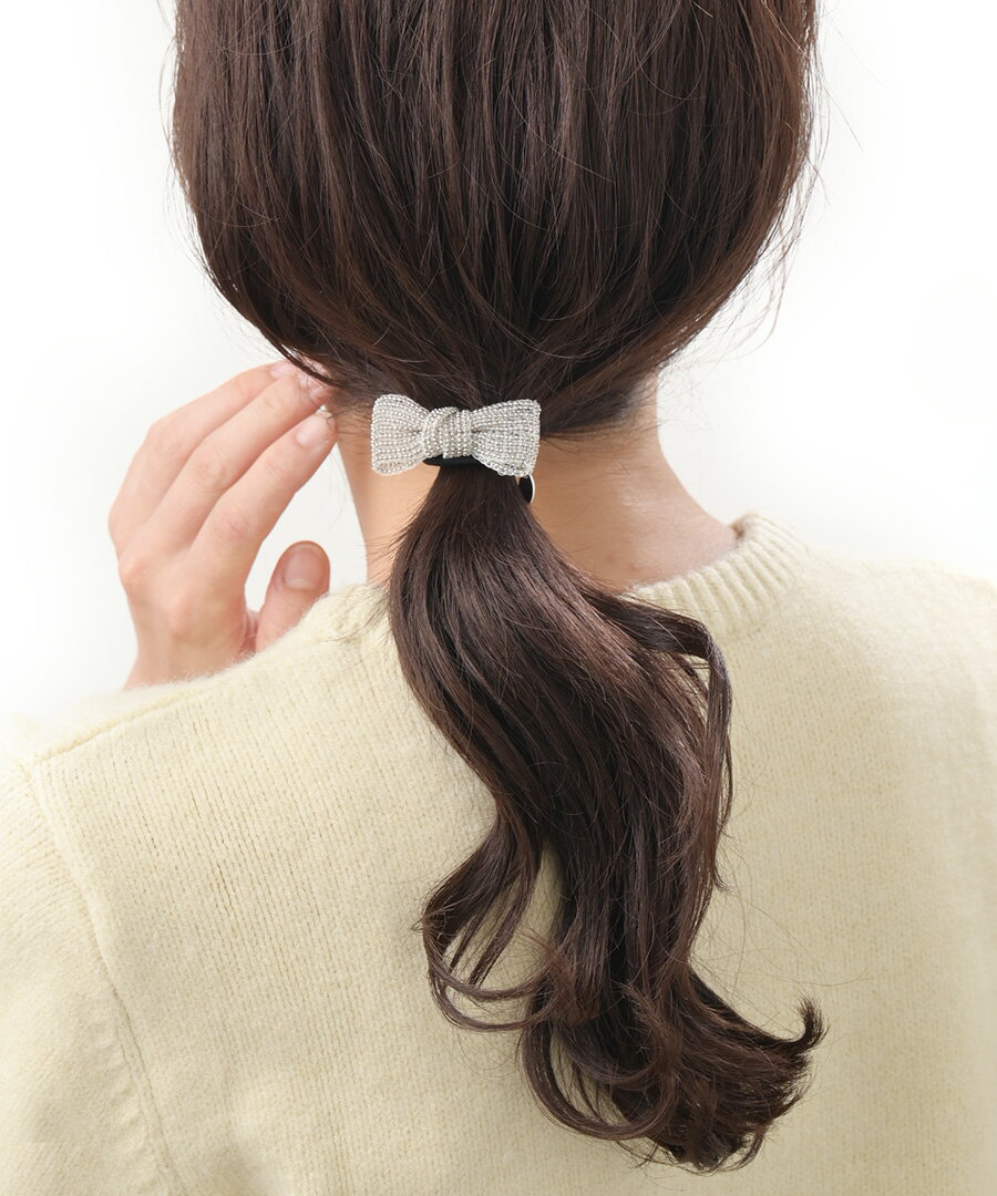 まとめ買いクーポン対象★メタリックプチリボンヘアゴム ミニ ヘアアクセ ヘアアク...