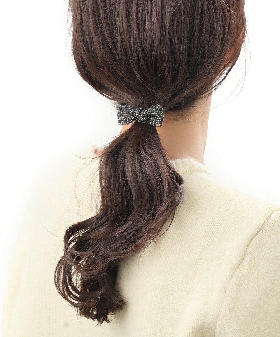 まとめ買いクーポン対象★メタリックプチリボンヘアゴム ミニ ヘアアクセ ヘアアク...