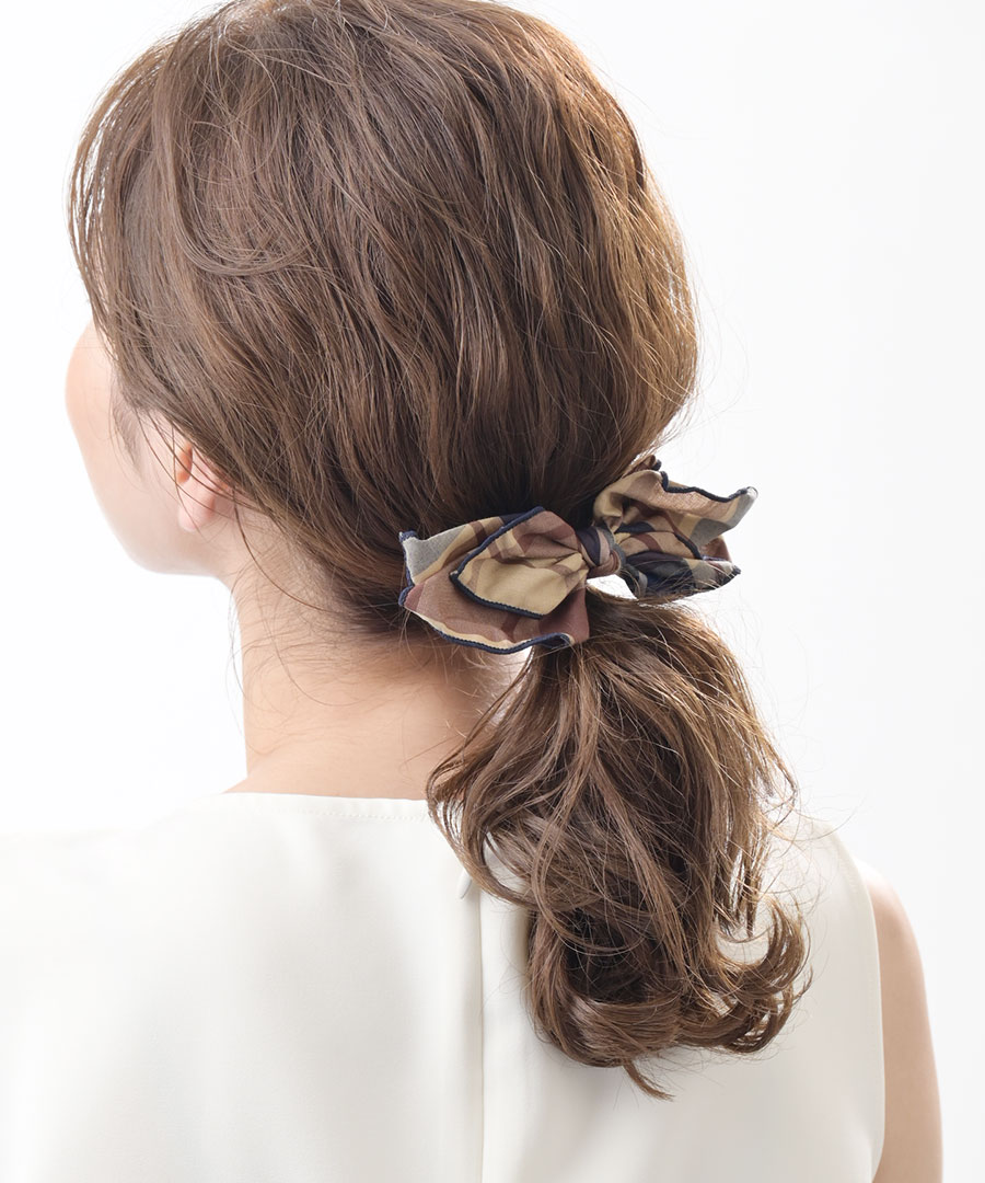 ビッグチェック柄リボンバレッタ フェミニン キュート シンプル ヘアクリップ ヘアアクセ ヘアアクセサリー H7055 レディース 大人っぽい かわいい おしゃれ プレゼント 3