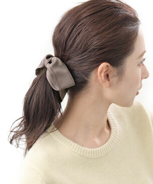 ★ネコポス送料無料★ボリュームリボンヘアゴム ポニーフック ベーシック ヘアカフ ヘアカフス ヘアフック ポニーカフ 上品 ポニー 大人 デイリー ヘアアクセ ヘアアクセサリー H7158 レディース 大人っぽい 【mbgt】