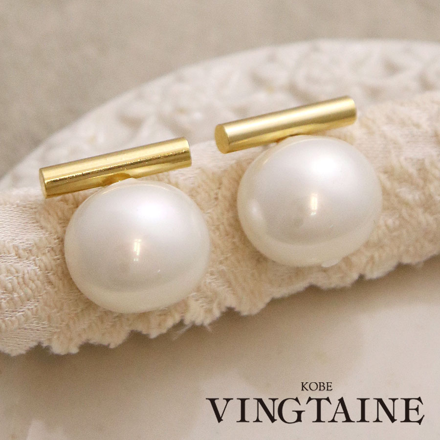 ピアス イヤリング メタルバー パール ぽってり シンプル ボリューム アクセサリー ギフト プレゼント チタン P5222
