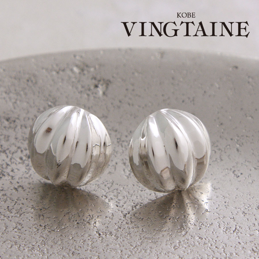 シルバー925 カットラウンドピアス シンプル 銀 ニッケルフリー シルバーアクセサリー 大人 エレガント 半球体 デイリー アクセサリー Silver925 ...