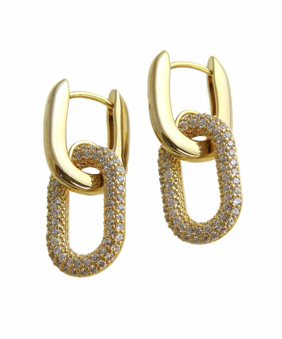パヴェチェーンピアス アクセサリー 大人カジュアル キュービックジルコニア シン...