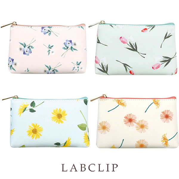 ◆ネコポス送料無料◆【LABCLIP/ラボクリップ】ポーチ ミニ 花こよみ 花柄 フラワー 雑貨 誕生月 誕生花 花言葉 おしゃれ 大人 かわいい 可愛い 小物入れ 収納 LAB-79