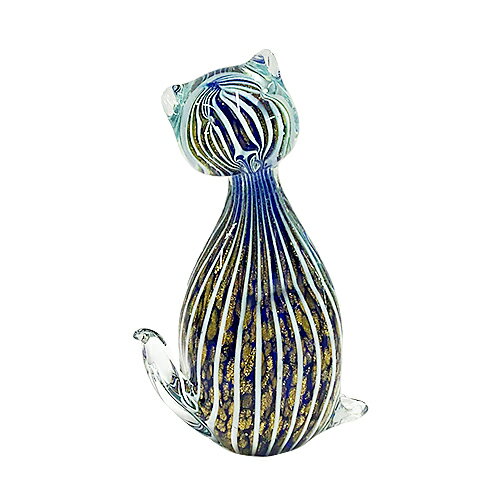 【ガラスの置物】ネコ 猫 動物 置物 インテリア 雑貨 ギフト 贈り物 プレゼント