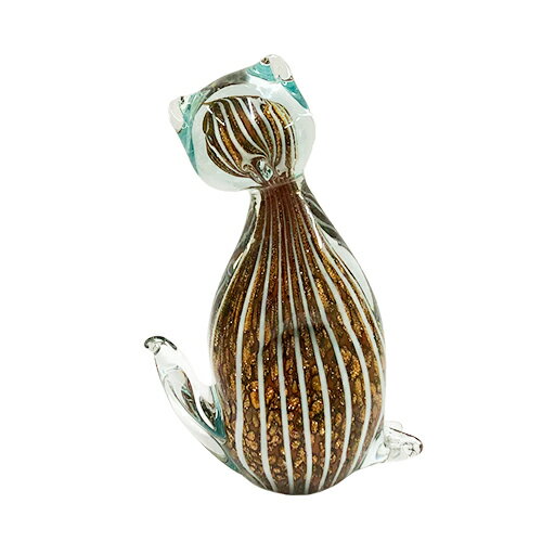 【ガラスの置物】ネコ 猫 動物 置物 インテリア 雑貨 ギフト 贈り物 プレゼント