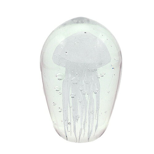 【ガラスの置物】クラゲ 海月 ホワイト 置物 インテリア 雑貨 ギフト 贈り物 プレゼント