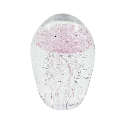 【ガラスの置物】クラゲ 海月 ピンク 置物 インテリア 雑貨 ギフト 贈り物 プレゼント