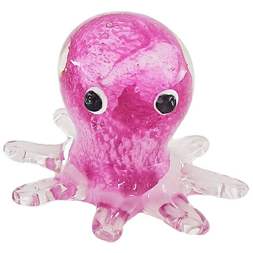 【ガラスの置物】タコ ピンク 置物 インテリア 雑貨 ギフト 贈り物 プレゼント