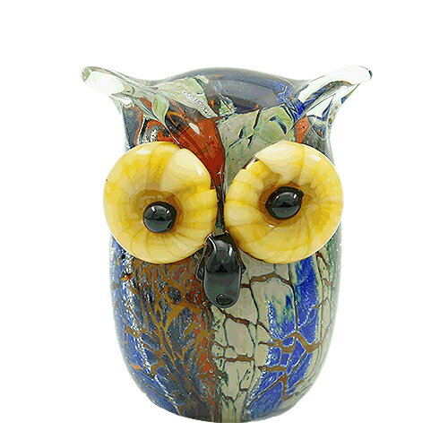 【ガラスの置物】フクロウ ガラスの置物 インテリア 雑貨 贈り物