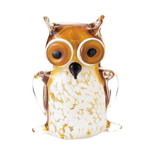 【ガラスの置物】フクロウ ガラスの置物 インテリア 雑貨 贈り物