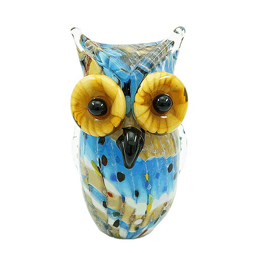 【ガラスの置物】フクロウ ガラスの置物 インテリア 雑貨 贈り物