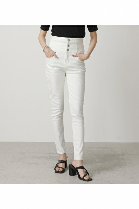 HI-WAIST BUTTON DENIM SKINNY2/ハイウエストボタンデニムスキニー2 / AZUL BY MOUSSY/アズール バイ マウジー/レディース/ボトムス デニムパンツ