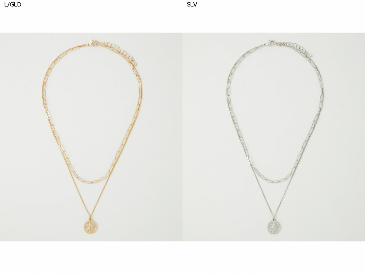 DOUBLE CHAIN MOTIF NECKLACE/ダブルチェーンモチーフネックレス / AZUL BY MOUSSY/アズール バイ マウジー/レディース/アクセサリー ネックレス【MARKDOWN】