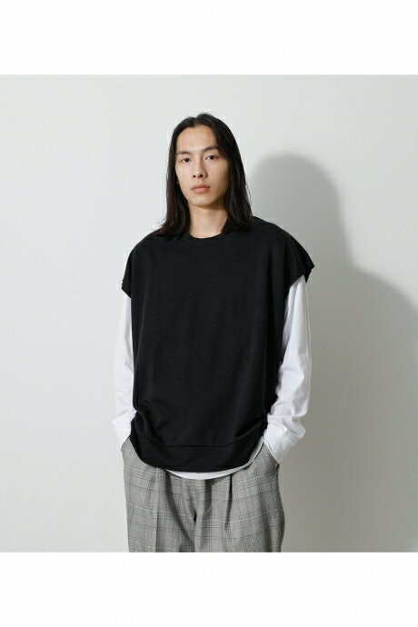 VEST SET LONG TEE/ベストセットロングTシャツ / AZUL BY MOUSSY/アズール バイ マウジー/メンズ/トップス カットソー