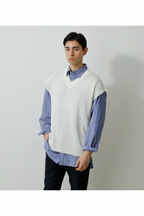 【5月18日(土)23:59まで期間限定価格】SURFACE CHANGE KNIT VEST/サーフェスチェンジニットベスト / AZUL BY MOUSSY/アズール バイ マウジー/メンズ/トップス タンクトップ【MARKDOWN】