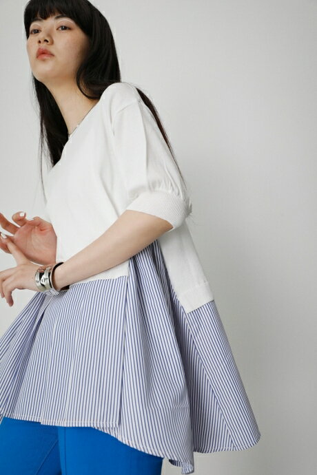 SHIRT DOCKING KNIT TOPS/シャツドッキングニットトップス / AZUL BY MOUSSY/アズール バイ マウジー/レディース/トップス ニット【MARKDOWN】