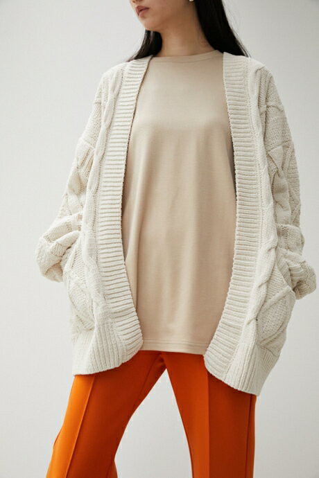 CHENILLE CABLE KNIT CARDIGAN/シェニールケーブルニットカーディガン / AZUL BY MOUSSY/アズール バイ マウジー/レディース/トップス カーディガン【MARKDOWN】