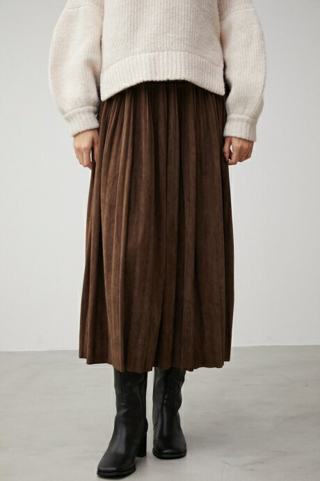 【5月18日(土)23:59まで期間限定価格】FAUX SUEDE PLEATED SKIRT/フェイクスエードプリーツスカート / AZUL BY MOUSSY/アズール バイ マウジー/レディース/ボトムス スカート【MARKDOWN】