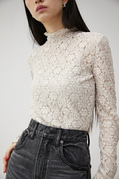 CUT LACE LONG SLEEVE TOPS/カットレースロ