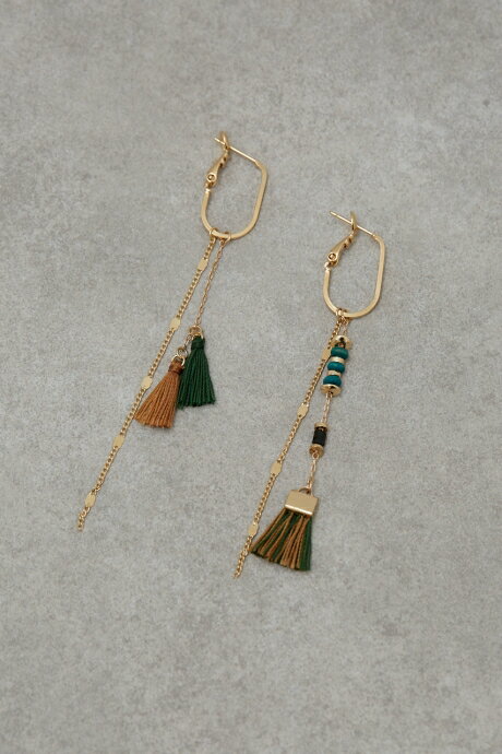 TASSEL BEADS CHAIN EARRINGS/^bZr[Y`F[sAX / AZUL BY MOUSSY/AY[ oC }EW[/fB[X/ANZT[ sAX