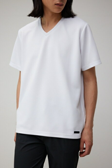 TUCK JACQUARD V/N TEE/タックジャガードV