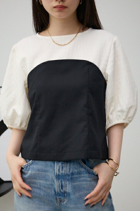 ビスチェレイヤードパフスリーブトップス / AZUL BY MOUSSY/アズール バイ マウジー/レディース/トップス カットソー【MARKDOWN】