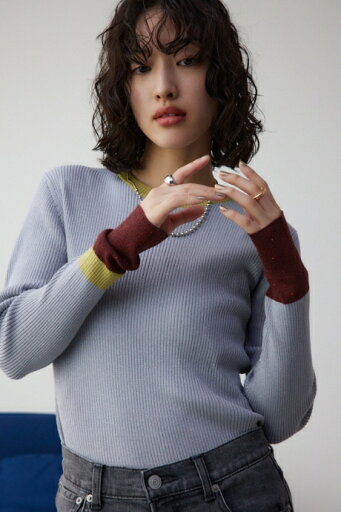 グリッターリブ長袖ニットトップス / AZUL BY MOUSSY/アズール バイ マウジー/レディース/トップス ニット【MARKDOWN】 グリッターリブ長袖ニットトップス / AZUL BY MOUSSY/アズール バイ マウジー/レディース/トップス ニット【MARKDOWN】