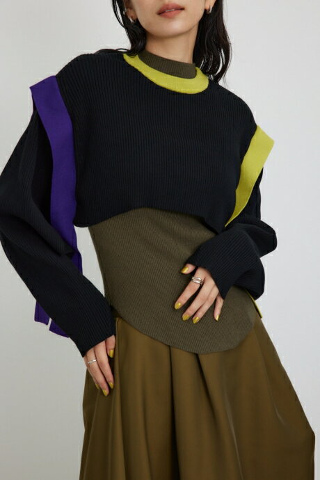 【PLUS】カラーブロックレイヤードセットニット / AZUL BY MOUSSY/アズール バイ マウジー/レディース/トップス ニット ブランド AZUL ...