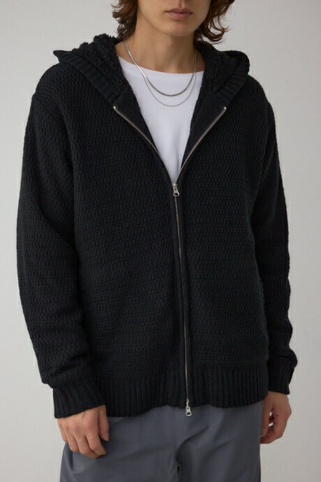 ガーターボアジップニット フーディー / AZUL BY MOUSSY/アズール バイ マウジー/メンズ/トップス パー..