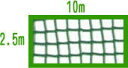 44本（茶・青は48本）野球目防球ネット2.5M×10M （茶・青・黒・白・シルバーグレー）