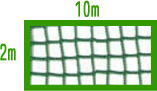 44本野球目防球ネット 2M×10M （グリーン）