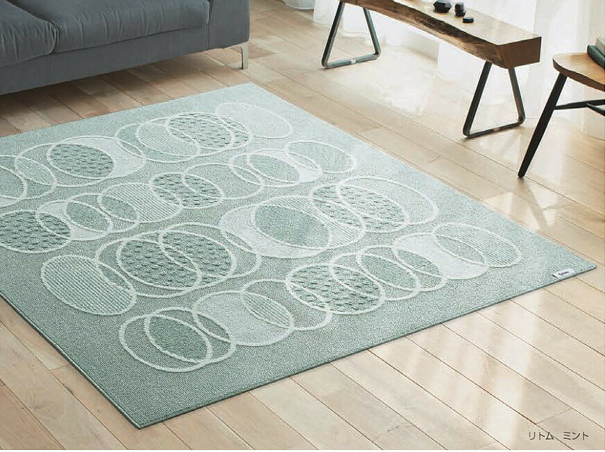 ラグ 洗える リトム 185cm×240cm スミノエ　日本製 ウォッシャブル 洗濯OK 遊び毛防止 床暖 ホットカーペット対応 ドライクリーニング シンプル