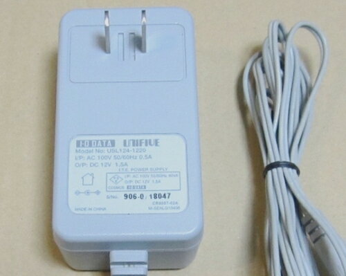 【中古】I・O DATA アイ・オー・データ UNIFIVE 純正ACアダプター USL124-1220 12V 12.0V 1.5A EIAJ4 / ネームラ...