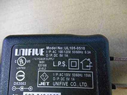 UNIFIVE(ユニファイブ) UL105-0510 5V1A←ELECOM 5V1A UL105-0510/ BUFFALO UL110-0515/JVC JD1011-000/HiTRON HES09-050160-1/センチェリー RY80Aなどの機種へも代用対応（DC変換プラグ付属により3.5mmと5.5mm両方対応可能）